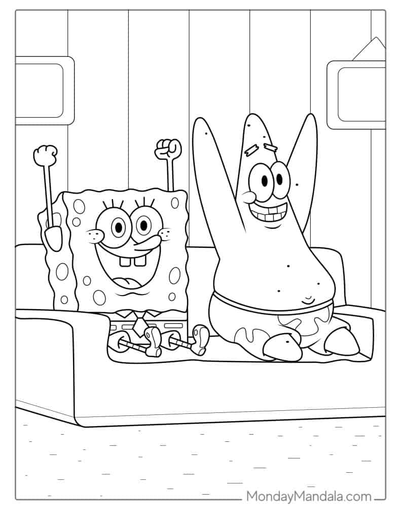 35 Cute SpongeBob Coloring Pages 7