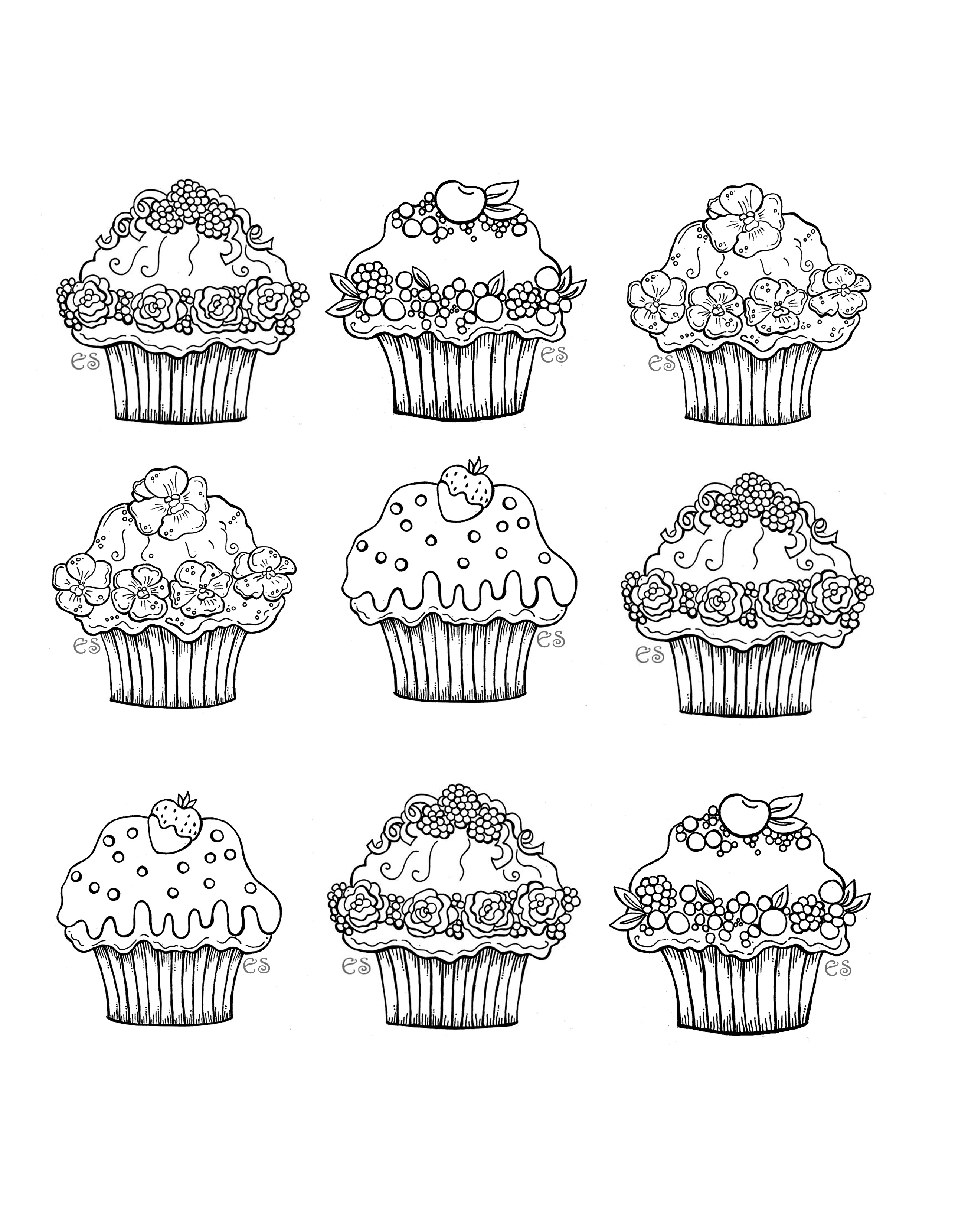 36 Colorful Cupcake Coloring Pages Printable 29