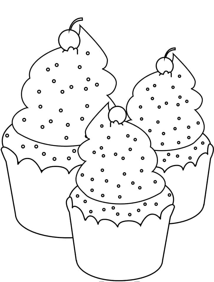 36 Colorful Cupcake Coloring Pages Printable 4