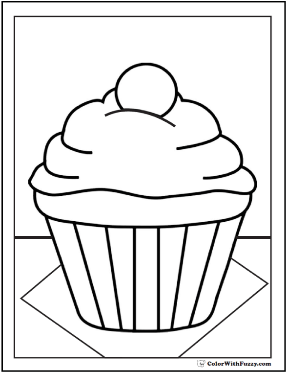 36 Colorful Cupcake Coloring Pages Printable 6