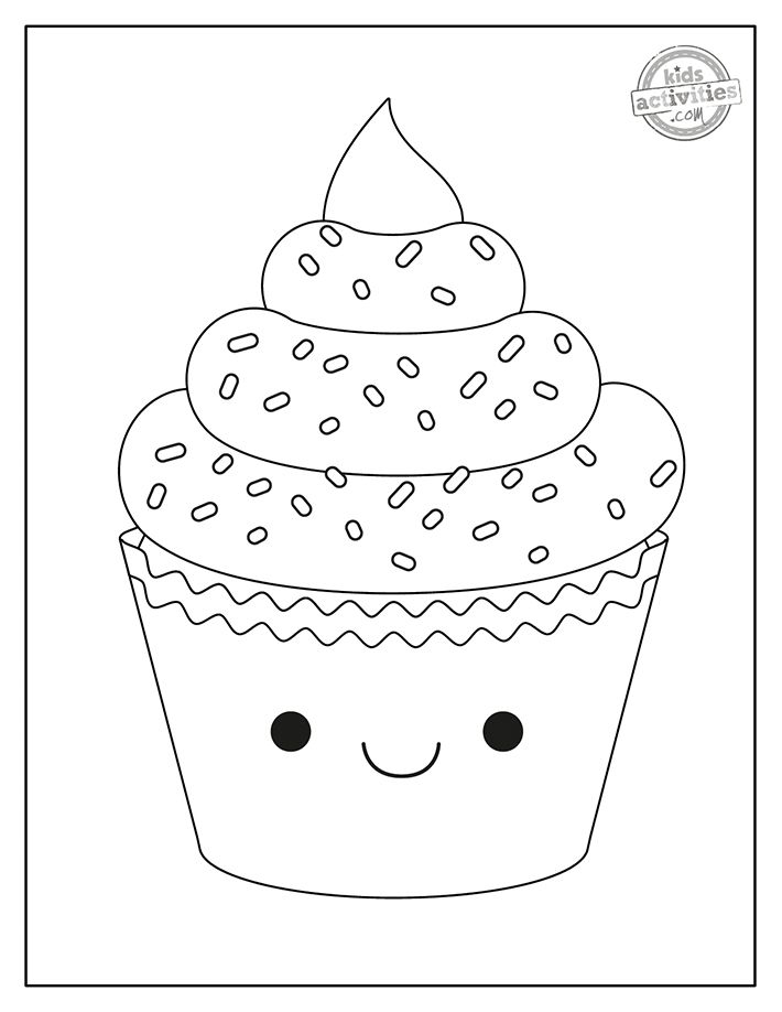 36 Colorful Cupcake Coloring Pages Printable 8