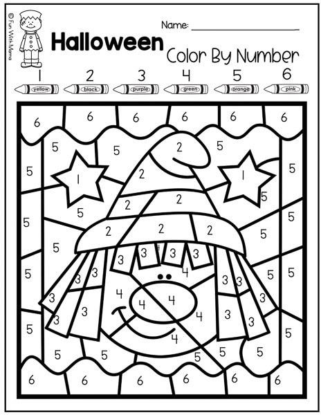 36 Free Halloween Color by Number Printables 11