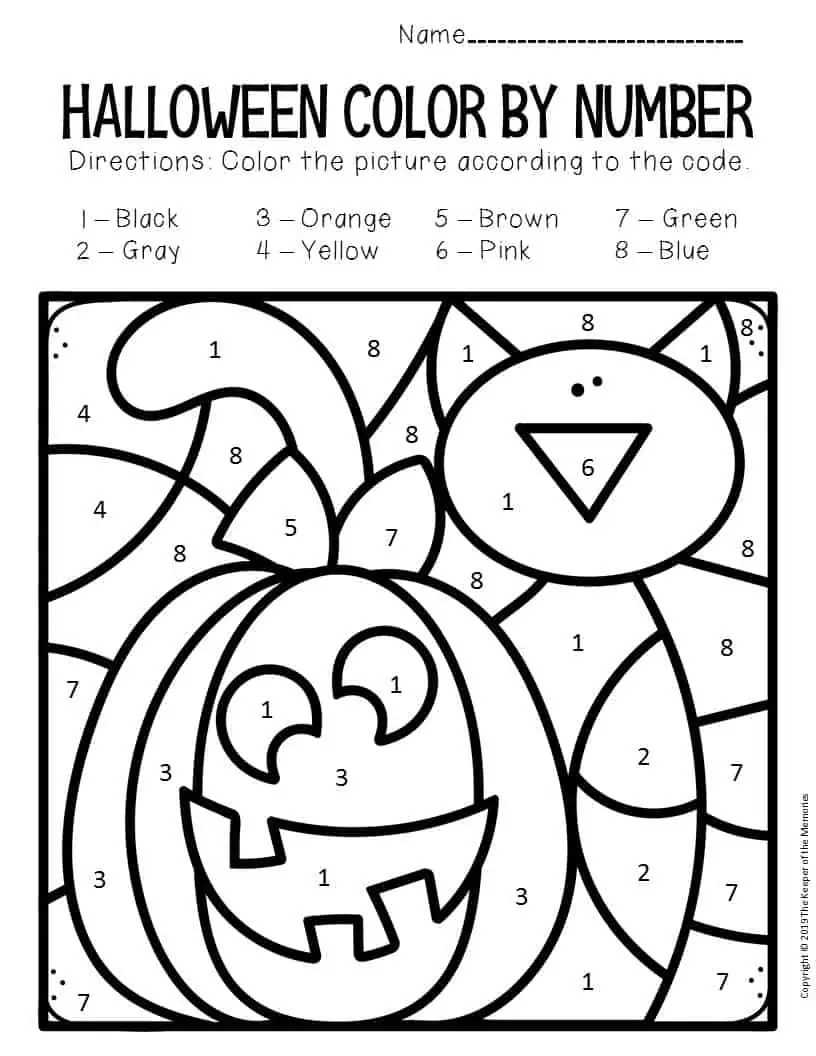 36 Free Halloween Color by Number Printables 2