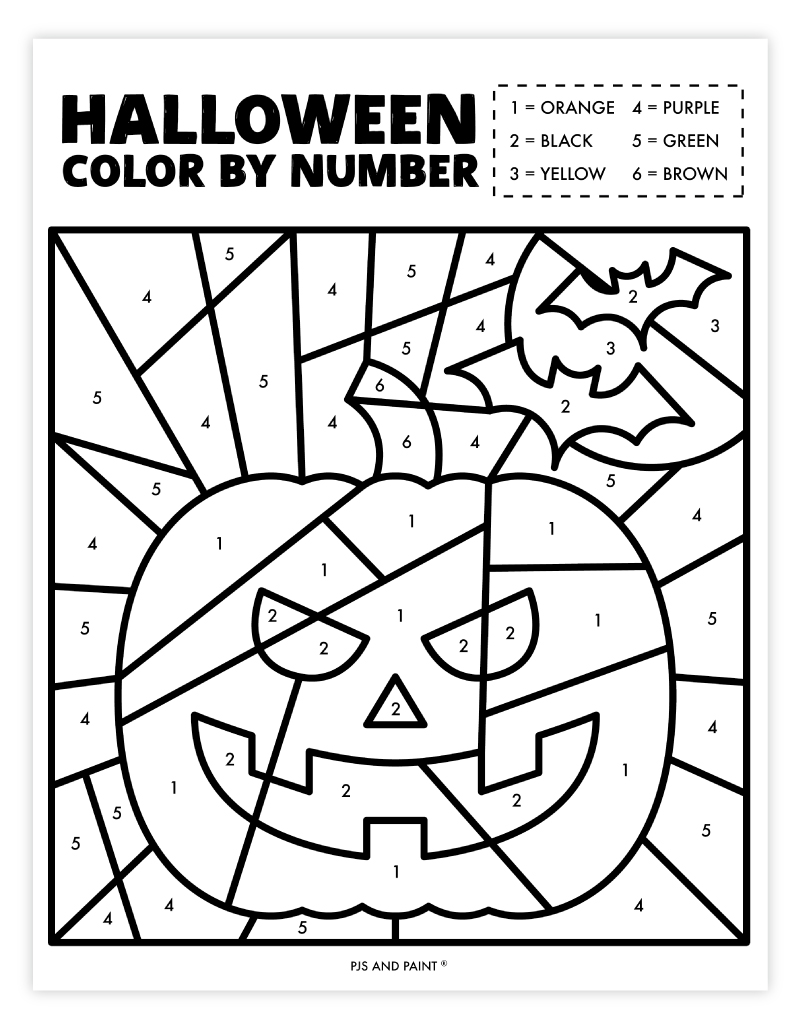 36 Free Halloween Color by Number Printables 24