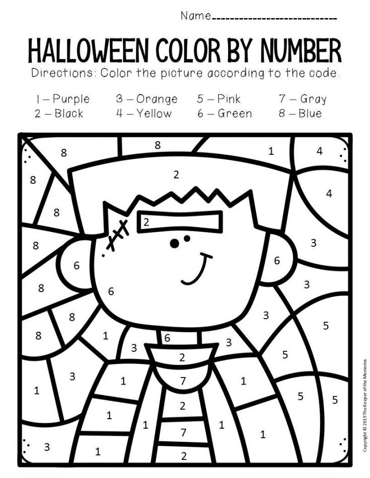 36 Free Halloween Color by Number Printables 26