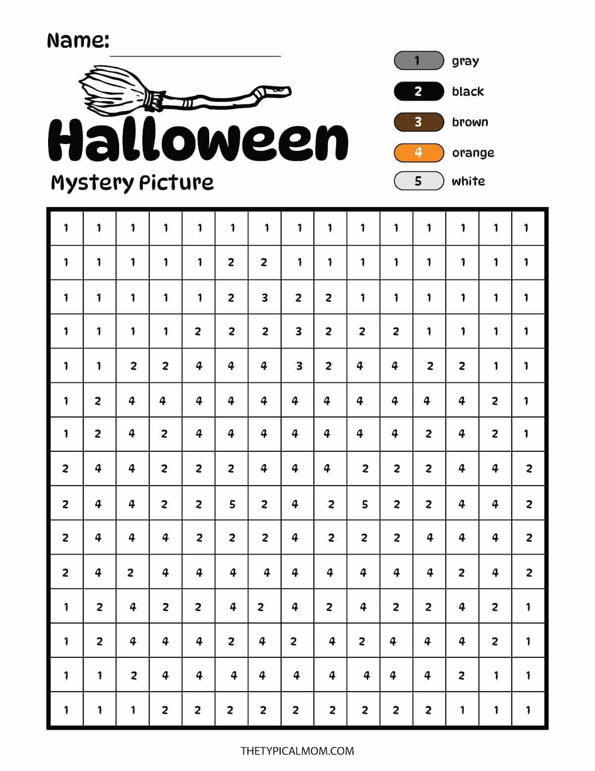 36 Free Halloween Color by Number Printables 6