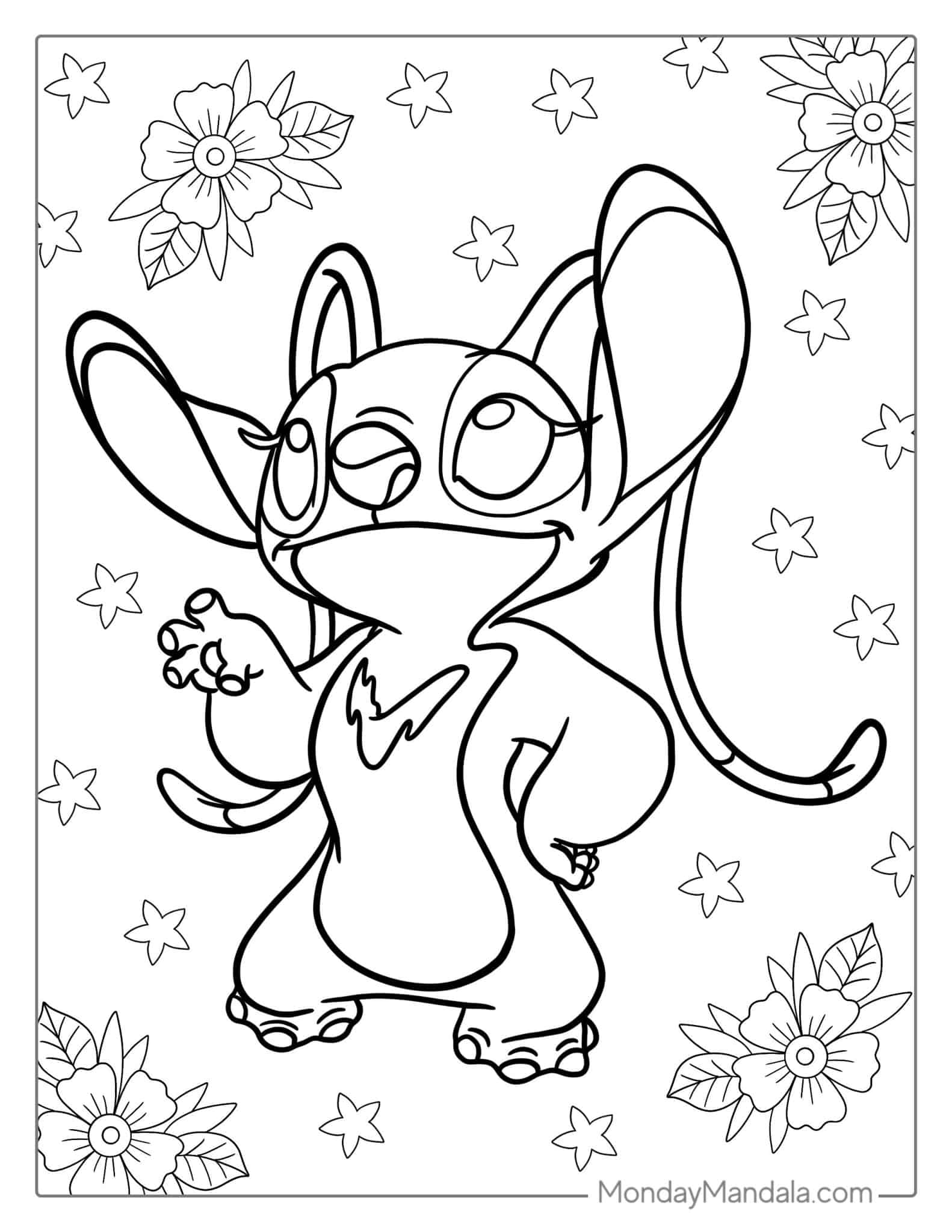 94+ Colorful Angel Stitch Coloring Printable