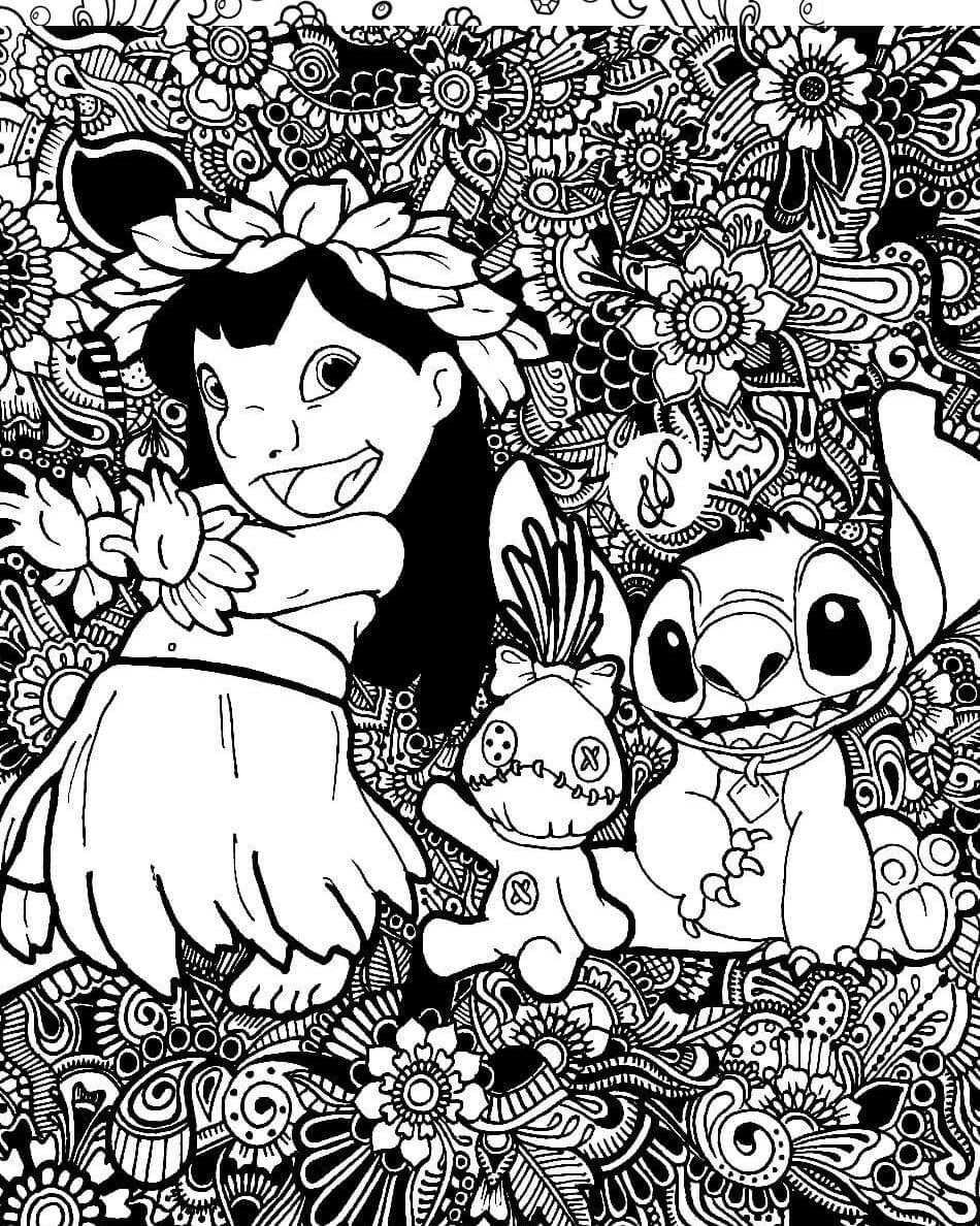 77+ Cute Stitch Aloha Coloring Pages Printable