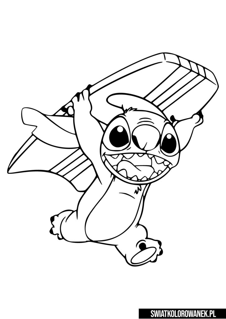 155+ Beautiful Stitch Surfing Coloring Pages Printable