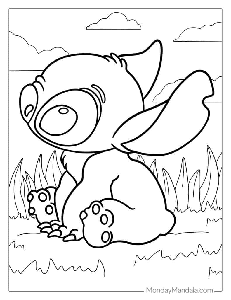 124+ Adorable Angel Stitch Coloring Printable