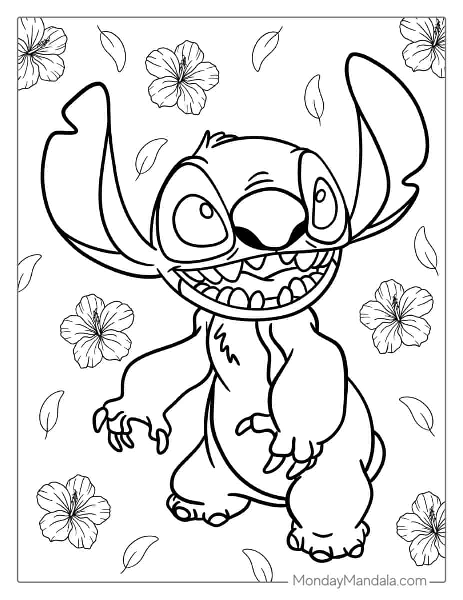 102+ Whimsical Stitch Coloring Printable