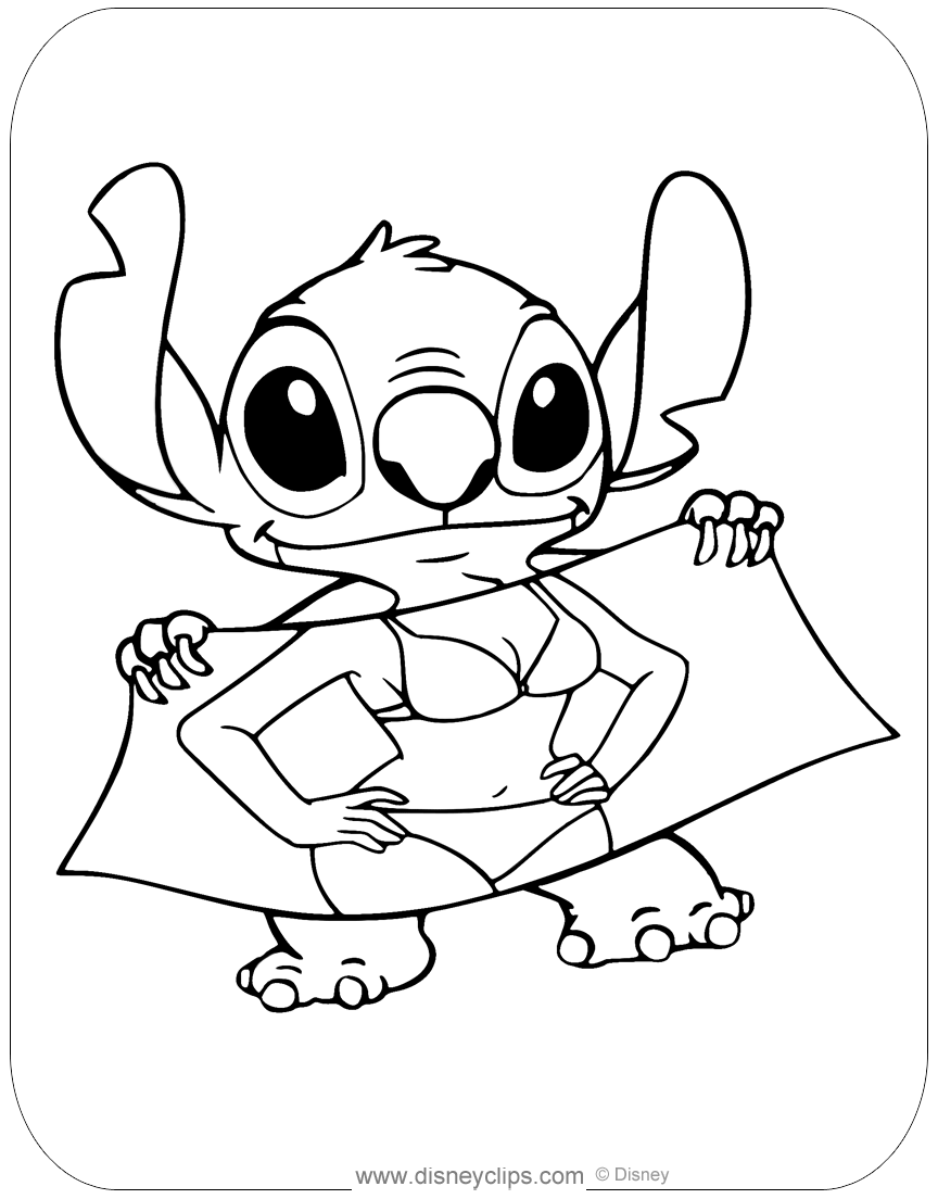 140+ Cute Stitch Surfing Coloring Pages Printable