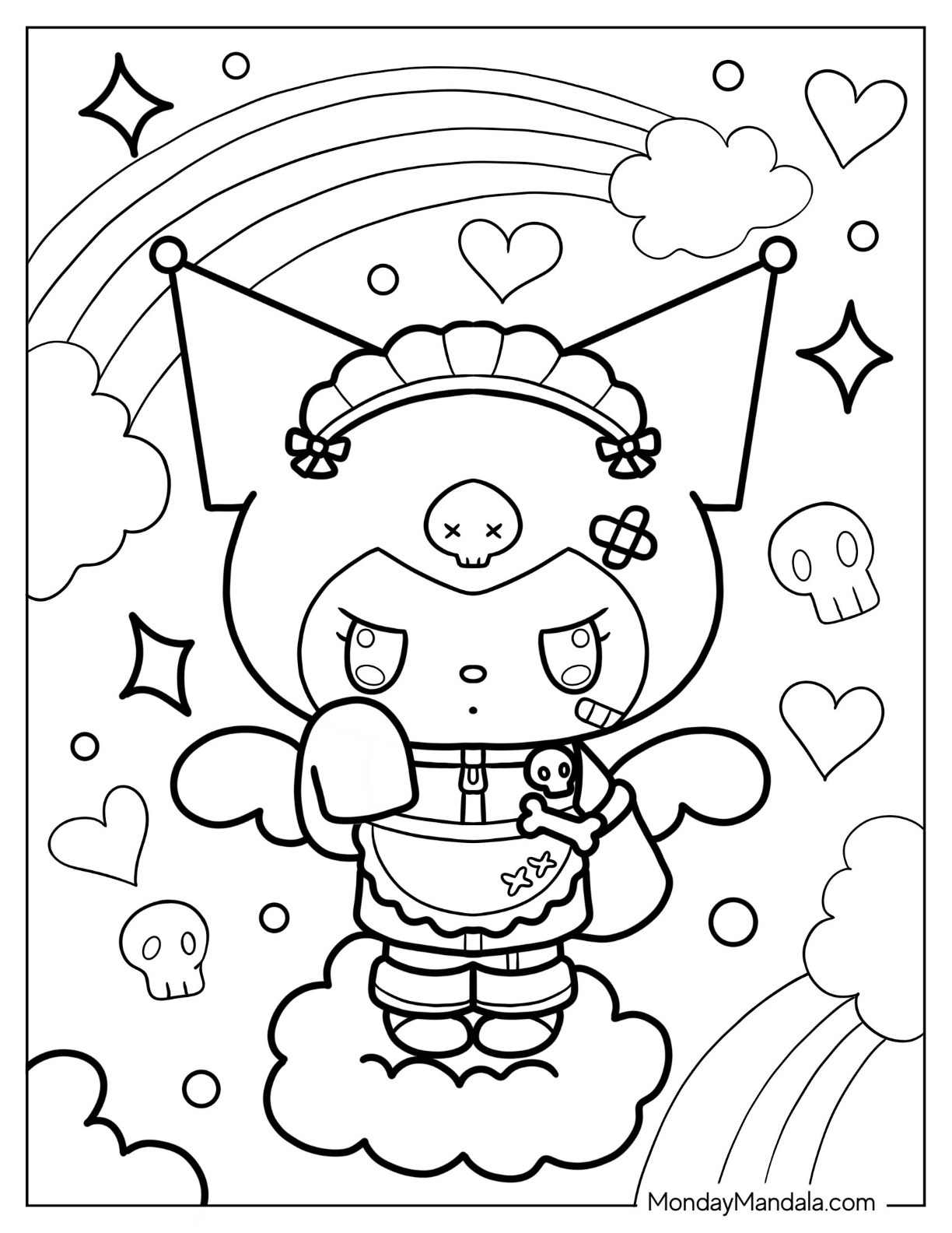 10+ Lovely Kuromi Coloring Pages Printable