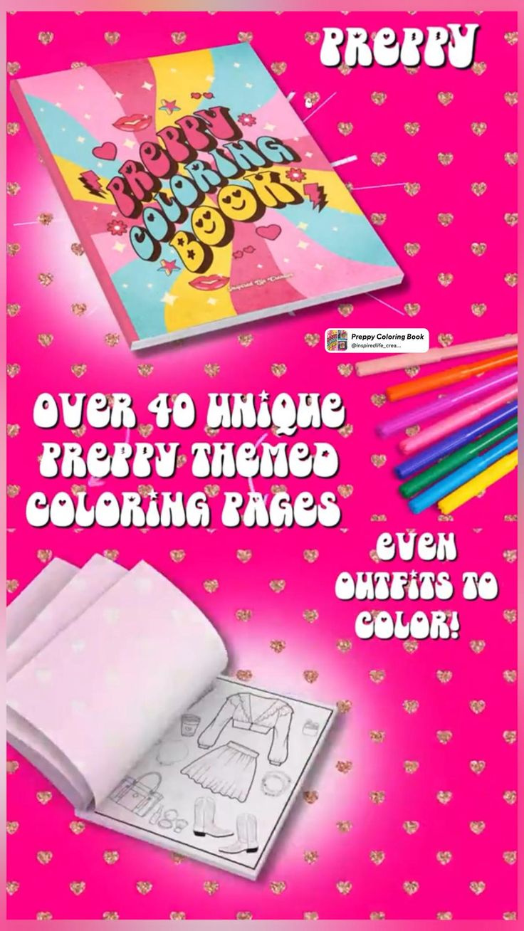 13+ Creative Preppy Coloring Pages Printable