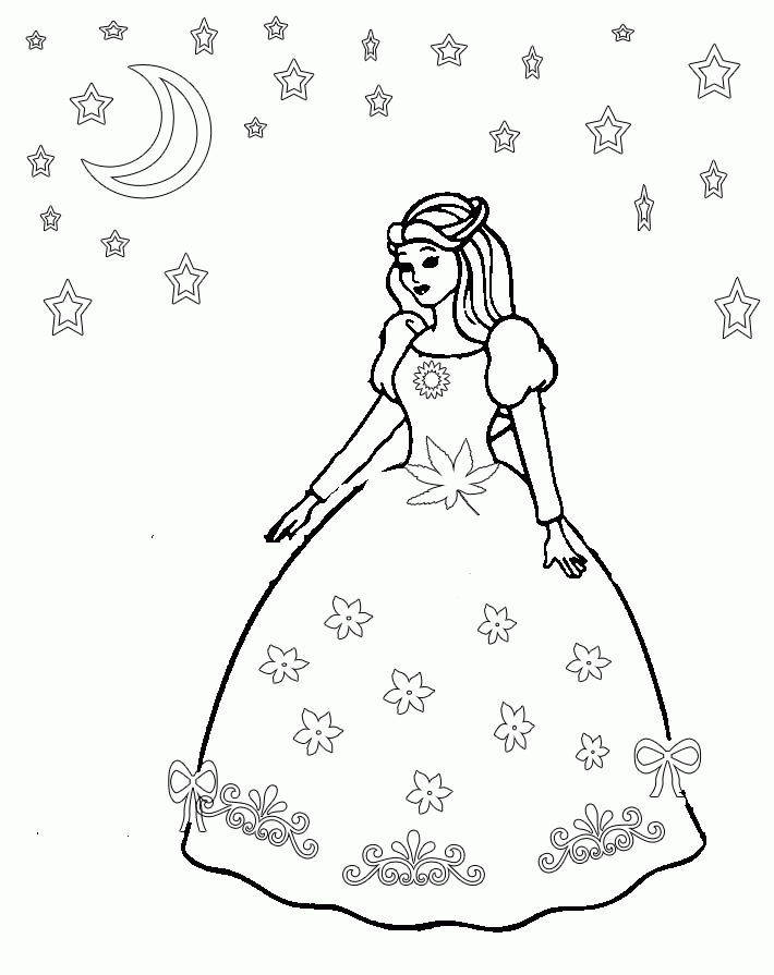 13+ Cute Princess Summer Coloring Pages Printable