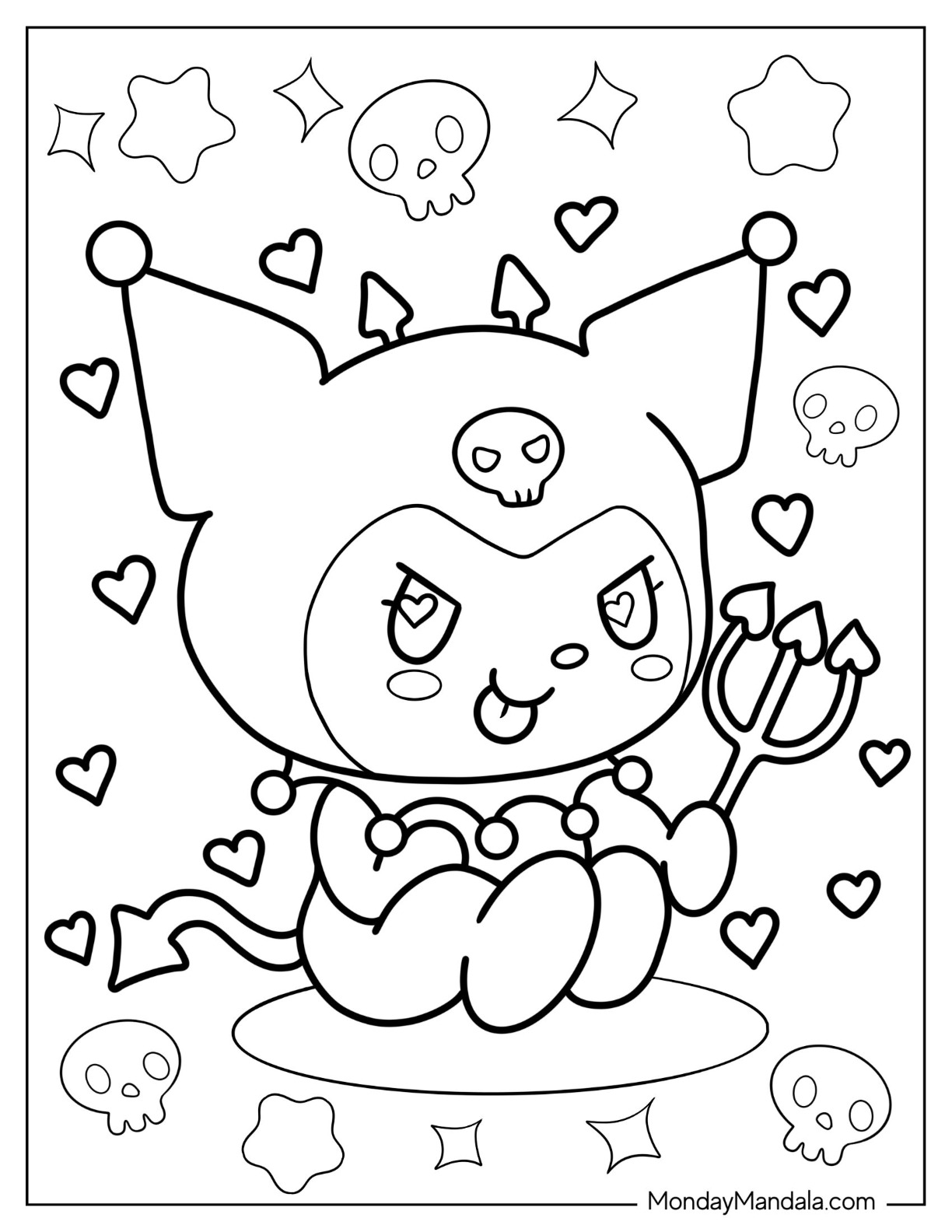 15+ Trendy Kuromi Coloring Pages Printable