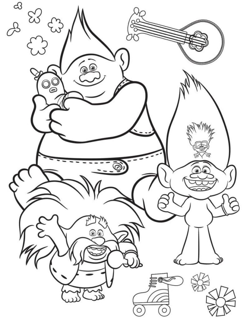 32+ New Trolls Coloring Pages Easy Kids