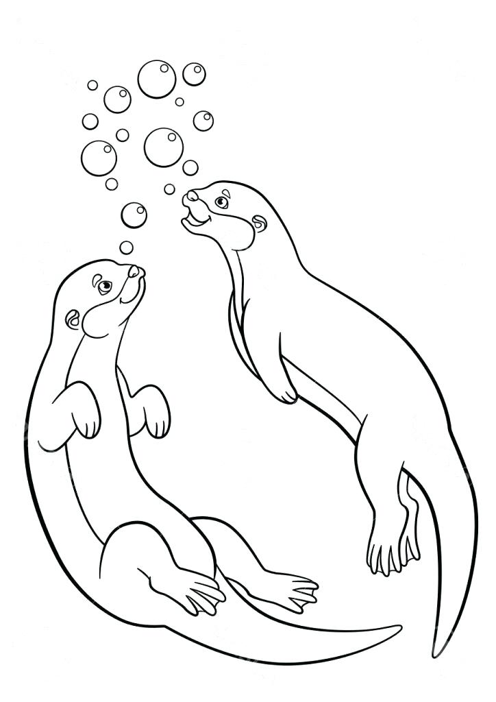 16+ Simple Otter Coloring Pages Printable