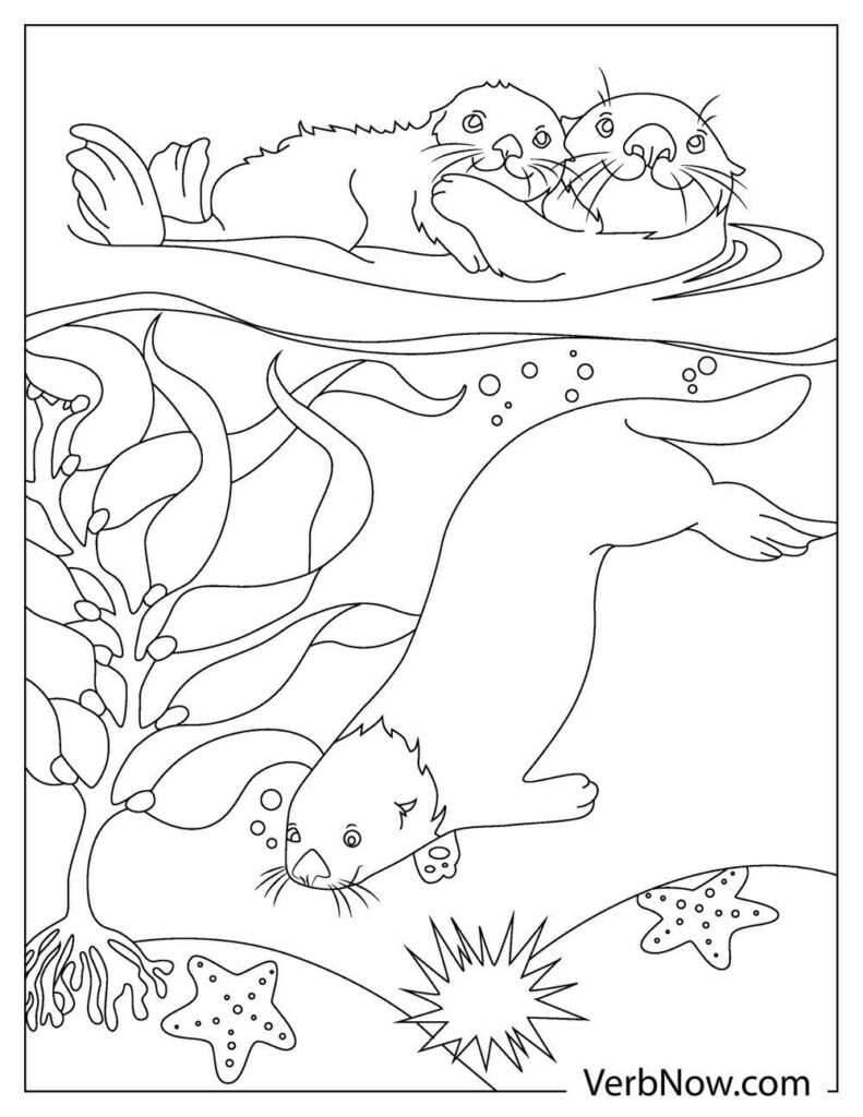 19+ Aesthetic Otter Coloring Pages Printable