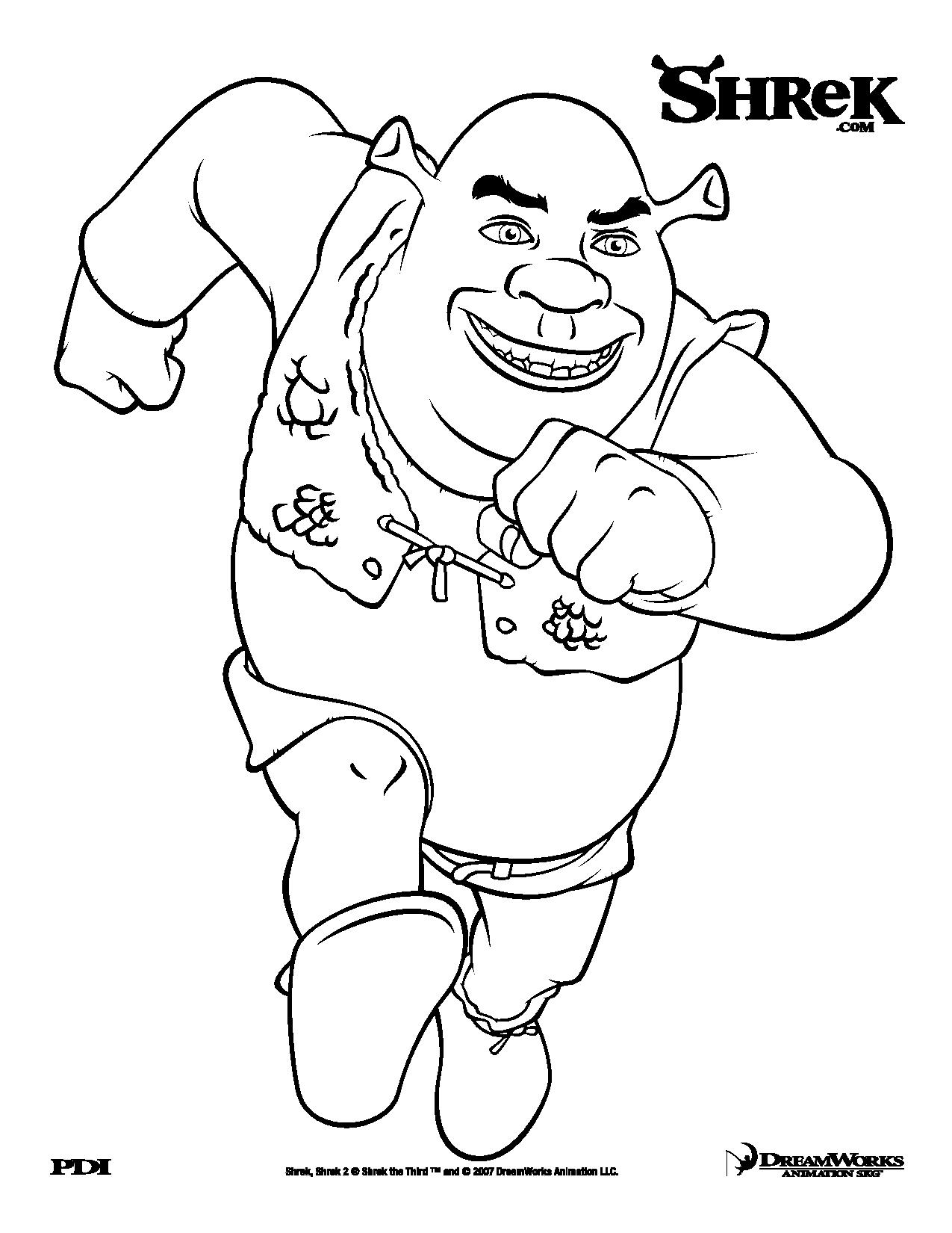 2+ Realistic Shrek Coloring Pages Printable