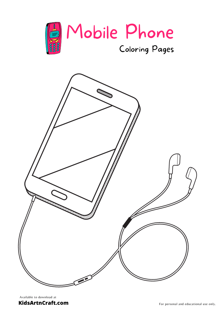 20+ New Cell Phone Coloring Pages for Kids Printable