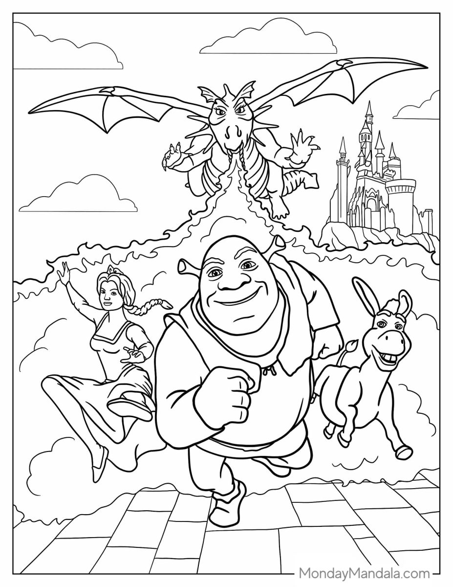 3+ Engaging Shrek Coloring Pages Printable