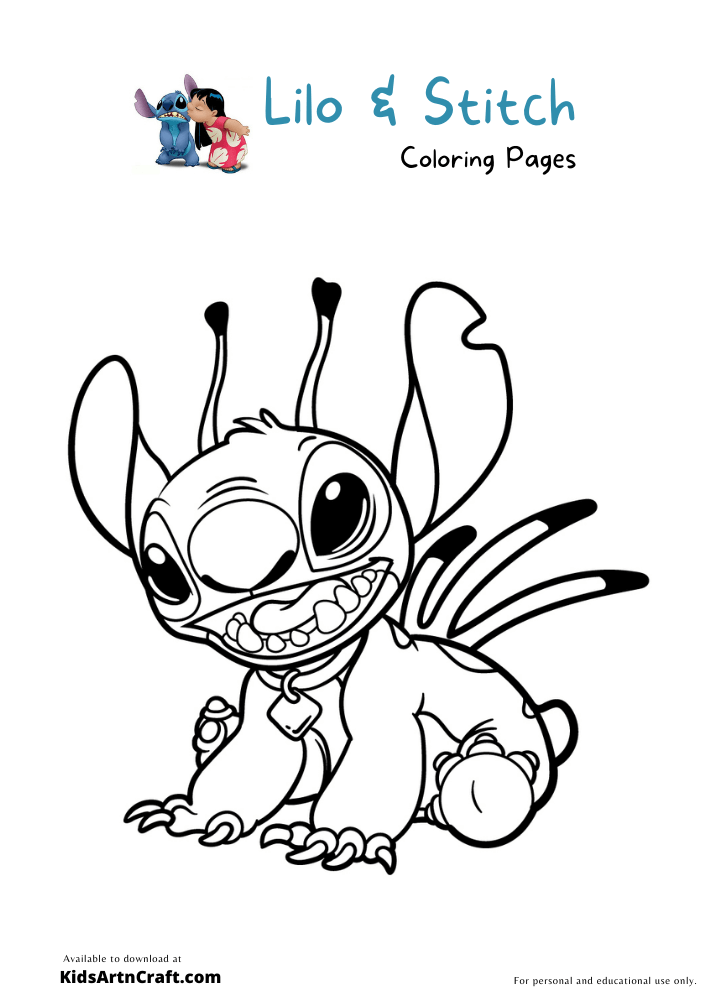 30+ Fun Stitch Coloring Pages SVG Printable