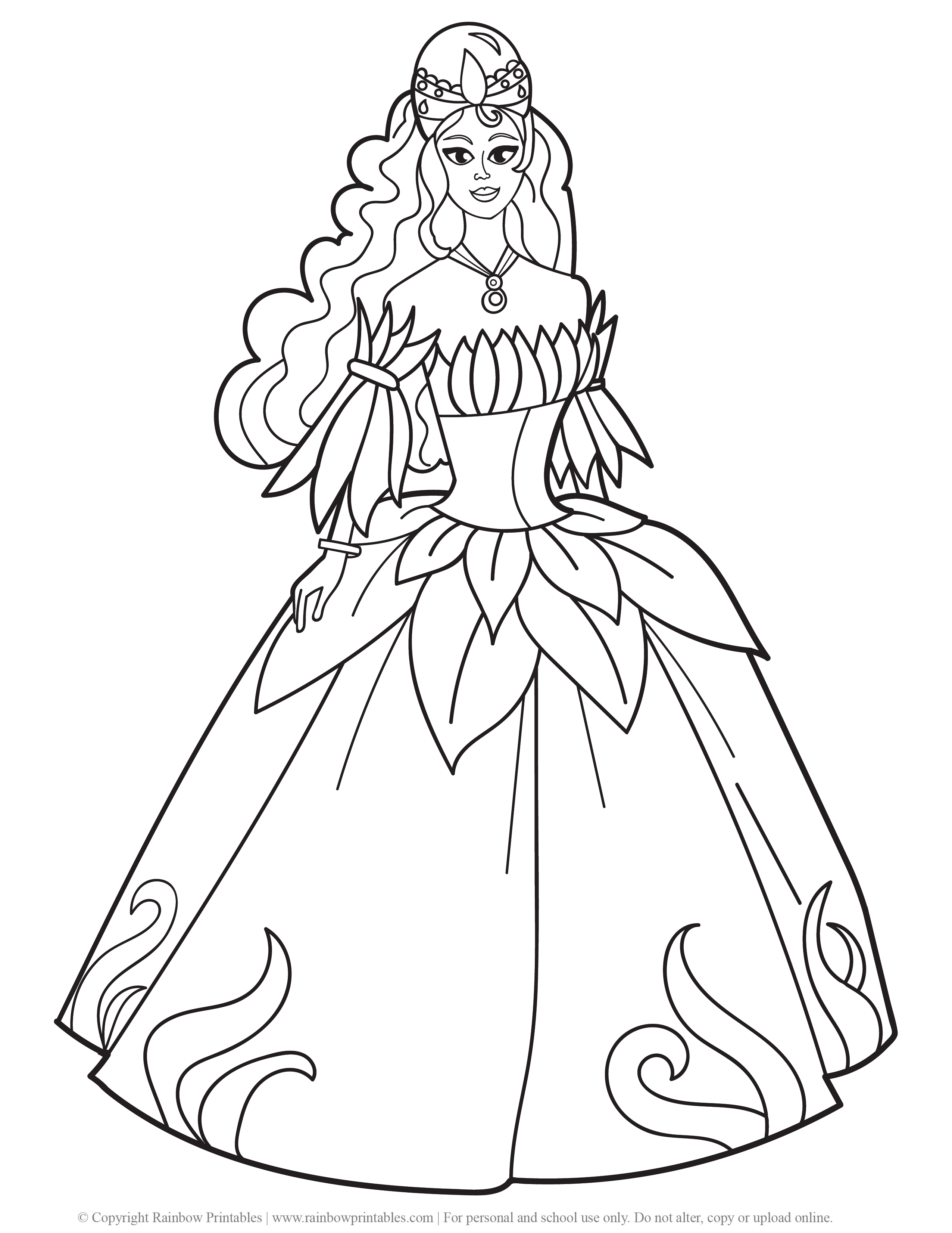 30+ Realistic Princess Summer Coloring Pages Printable