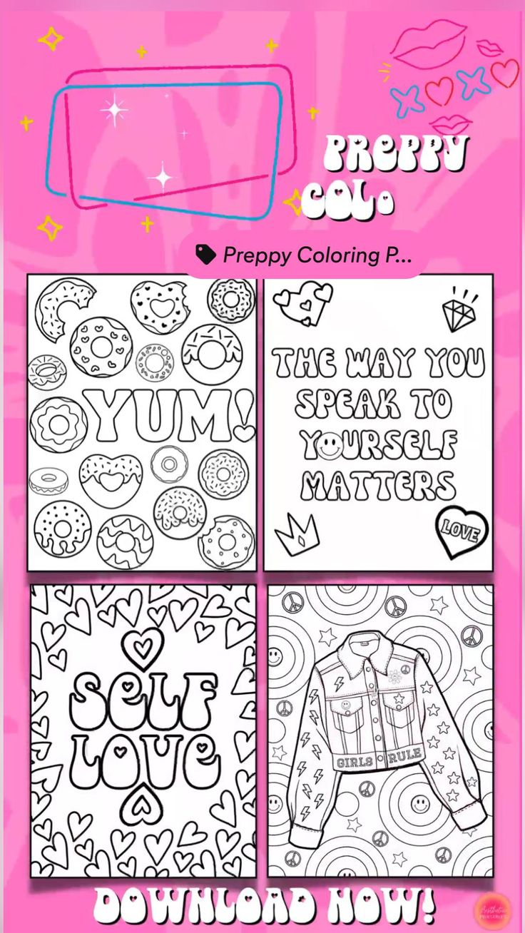 32+ Entertaining Preppy Coloring Pages Printable