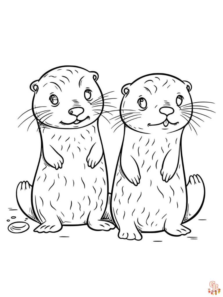 32+ Unique Otter Coloring Pages Printable