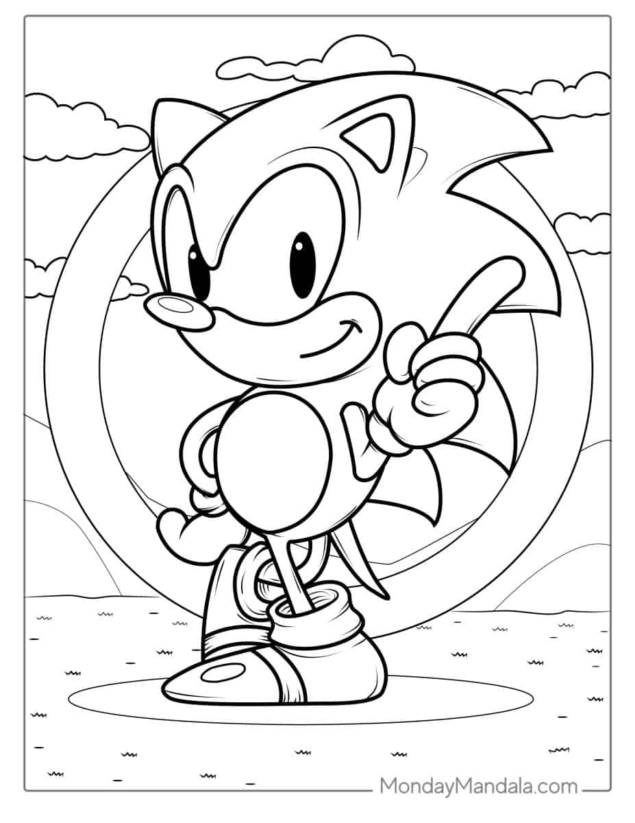 36+ Aesthetic Sonic Coloring Pages Printable