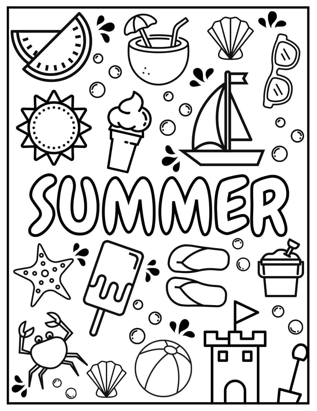 4+ The Best Summer Coloring Pages Printable