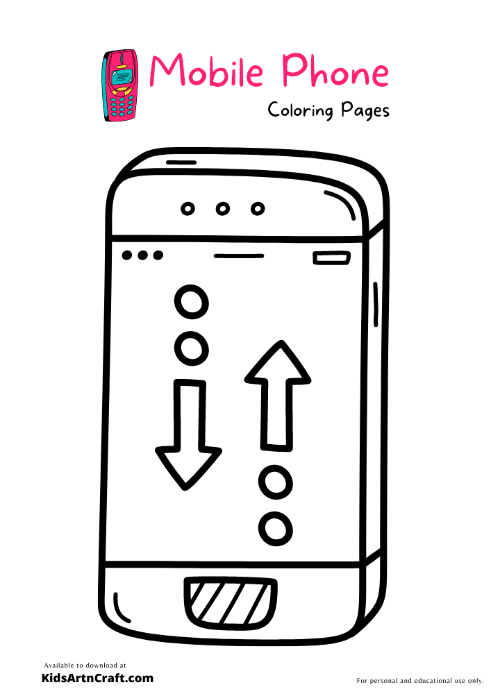 42+ Aesthetic Cell Phone Coloring Pages for Kids Printable