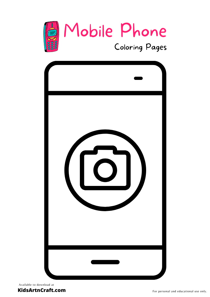 42+ New Cell Phone Coloring Pages for Kids Printable