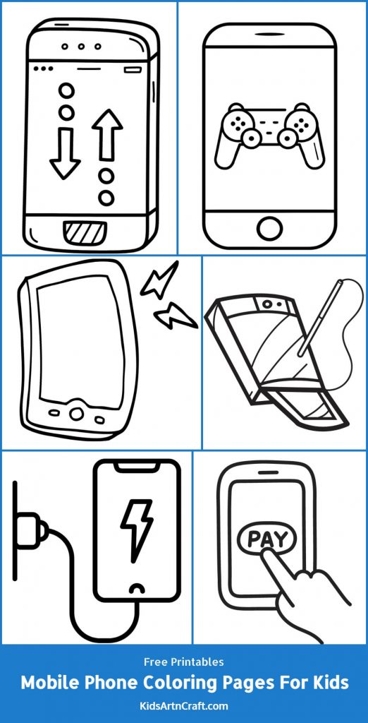 47+ Relaxing Cell Phone Coloring Pages for Kids Printable