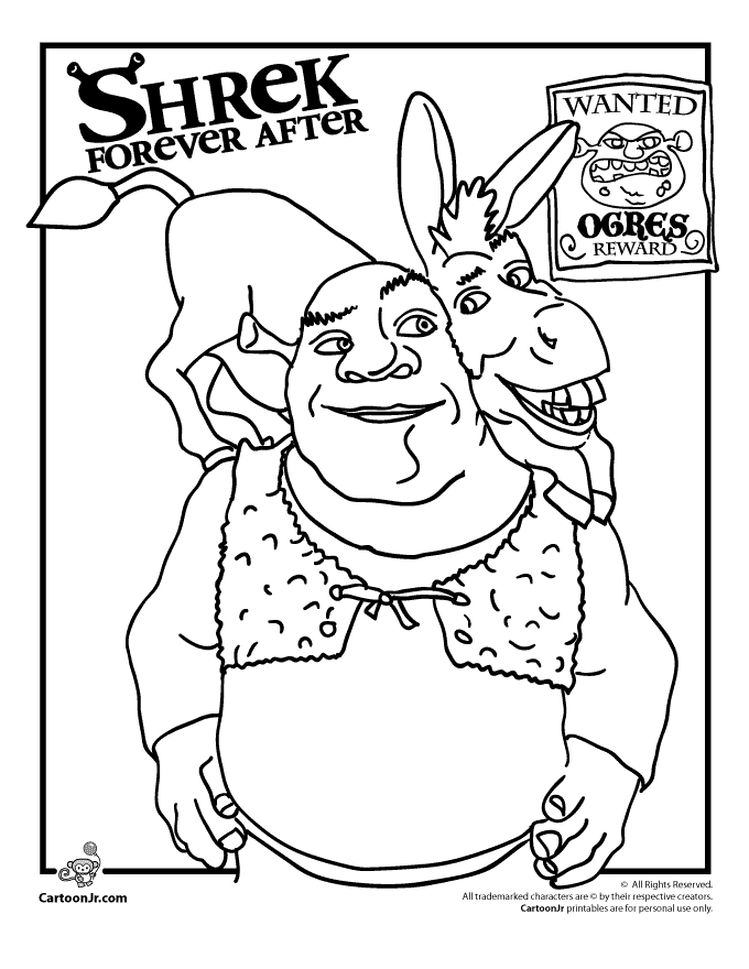 48+ Realistic Shrek Coloring Pages Printable