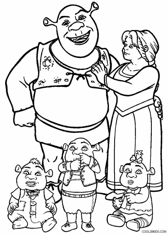 50+ Easy Shrek Coloring Pages Printable