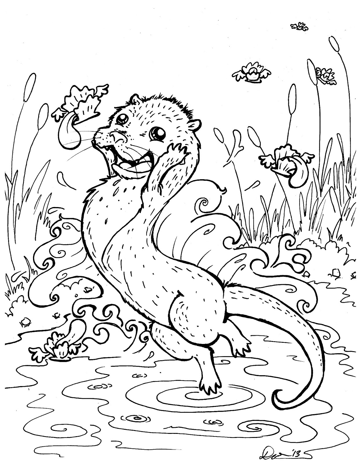 53+ Joyful Otter Coloring Pages Printable