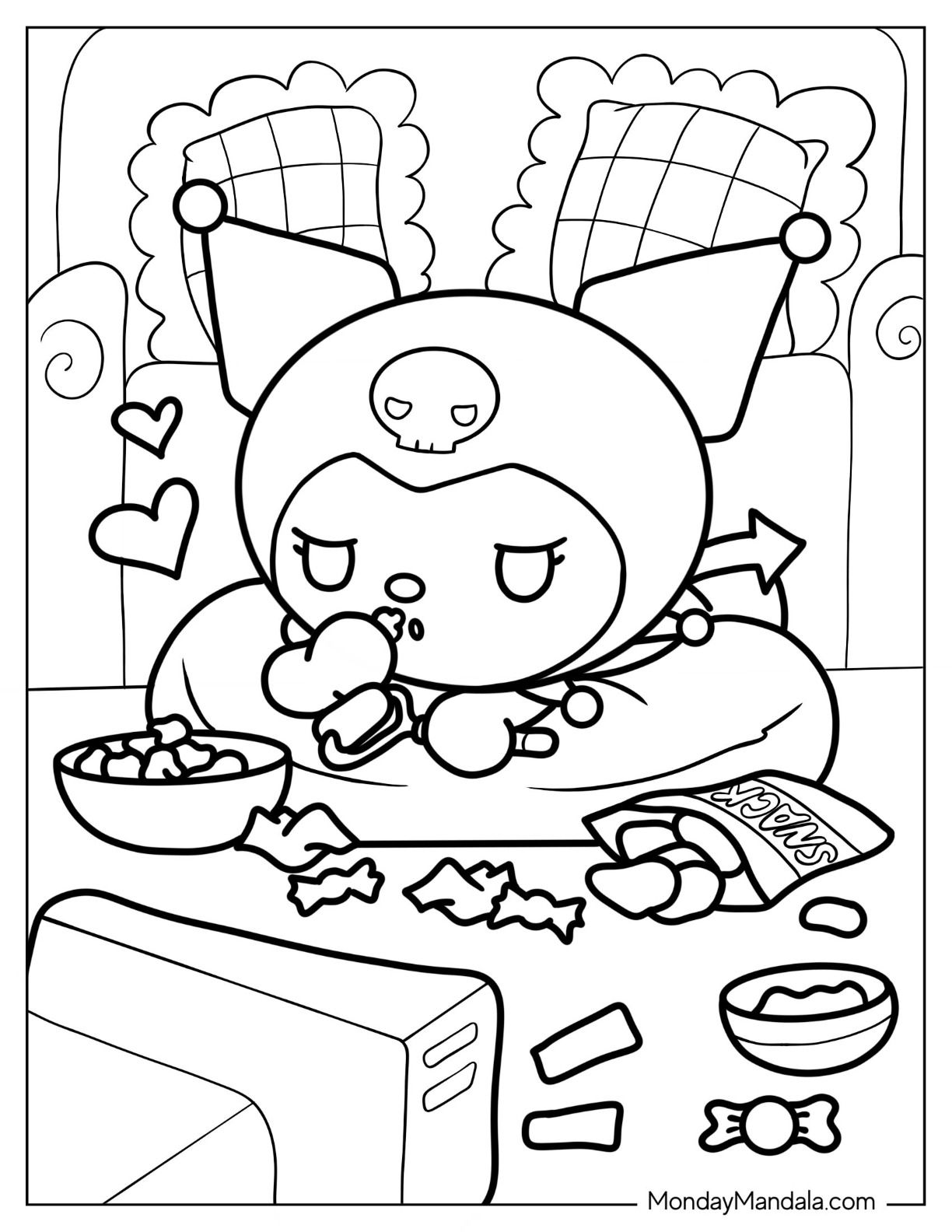 56+ Cute Kuromi Coloring Pages Printable