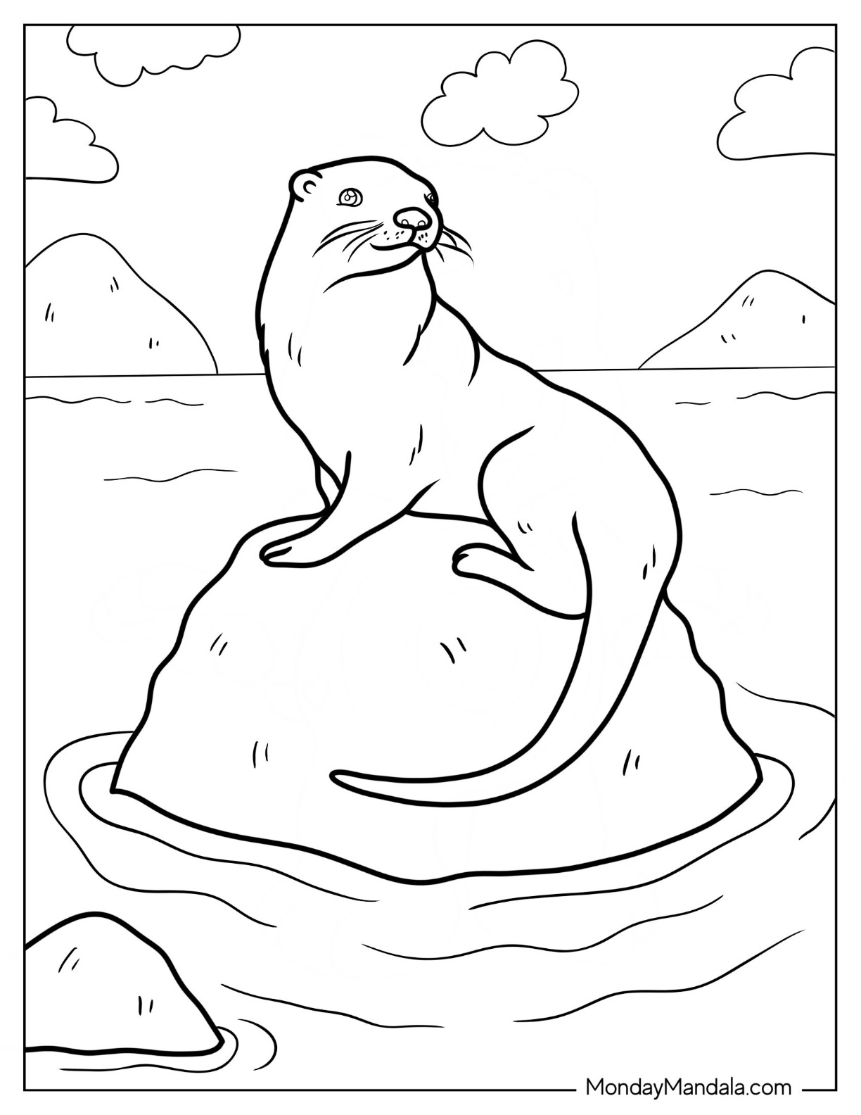 58+ Happy Otter Coloring Pages Printable