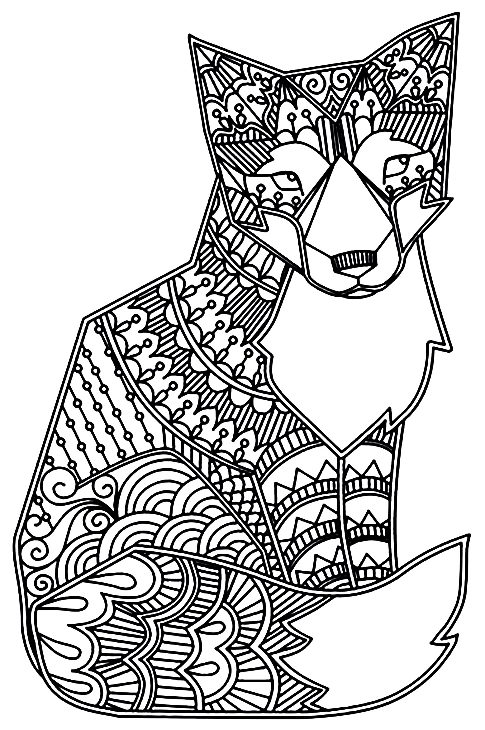 58+ Simple Fox Coloring Pages Printable