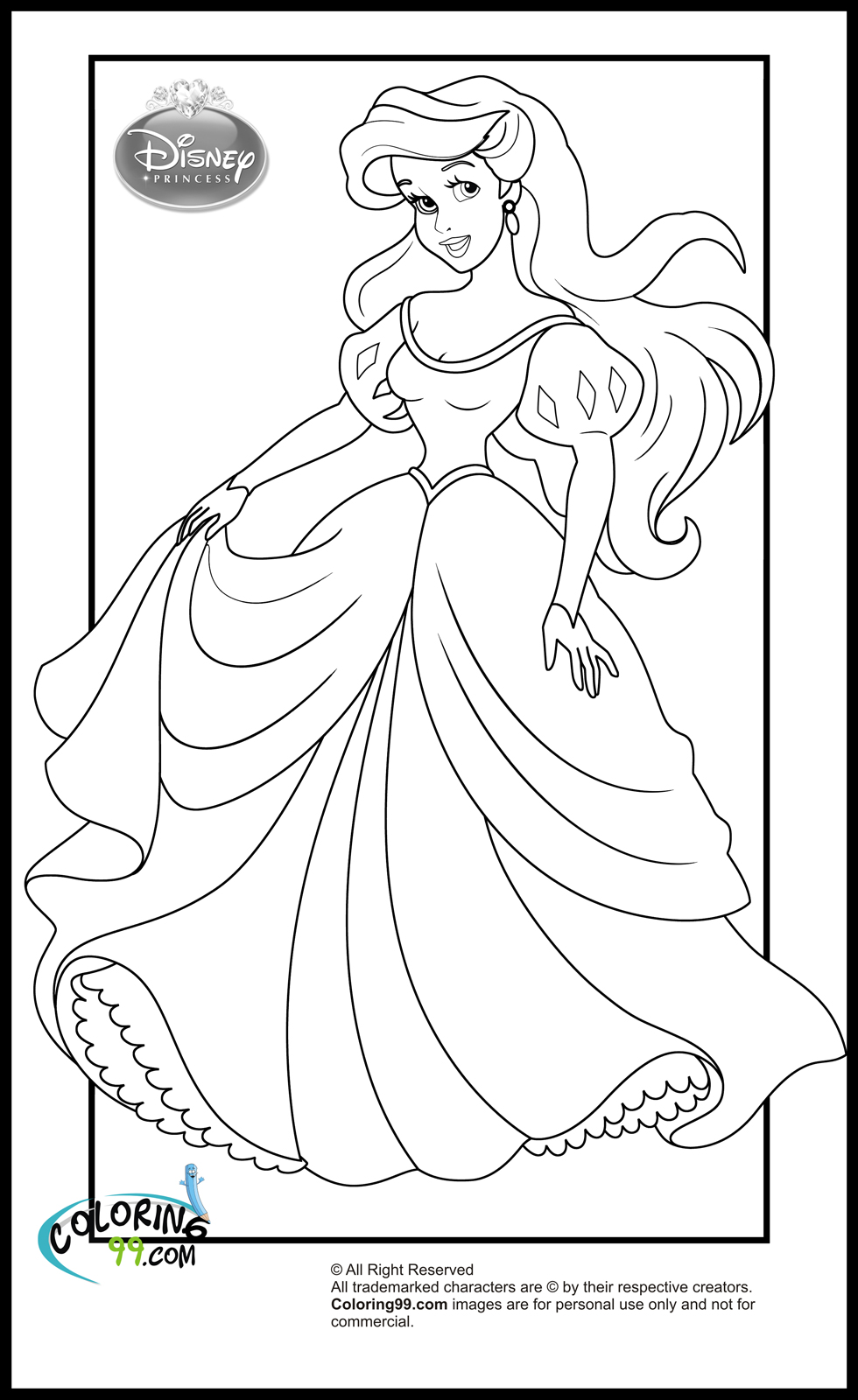 60+ New Princess Summer Coloring Pages Printable