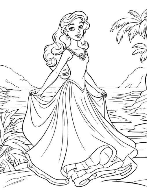 61+ Cheerful Princess Summer Coloring Pages Printable