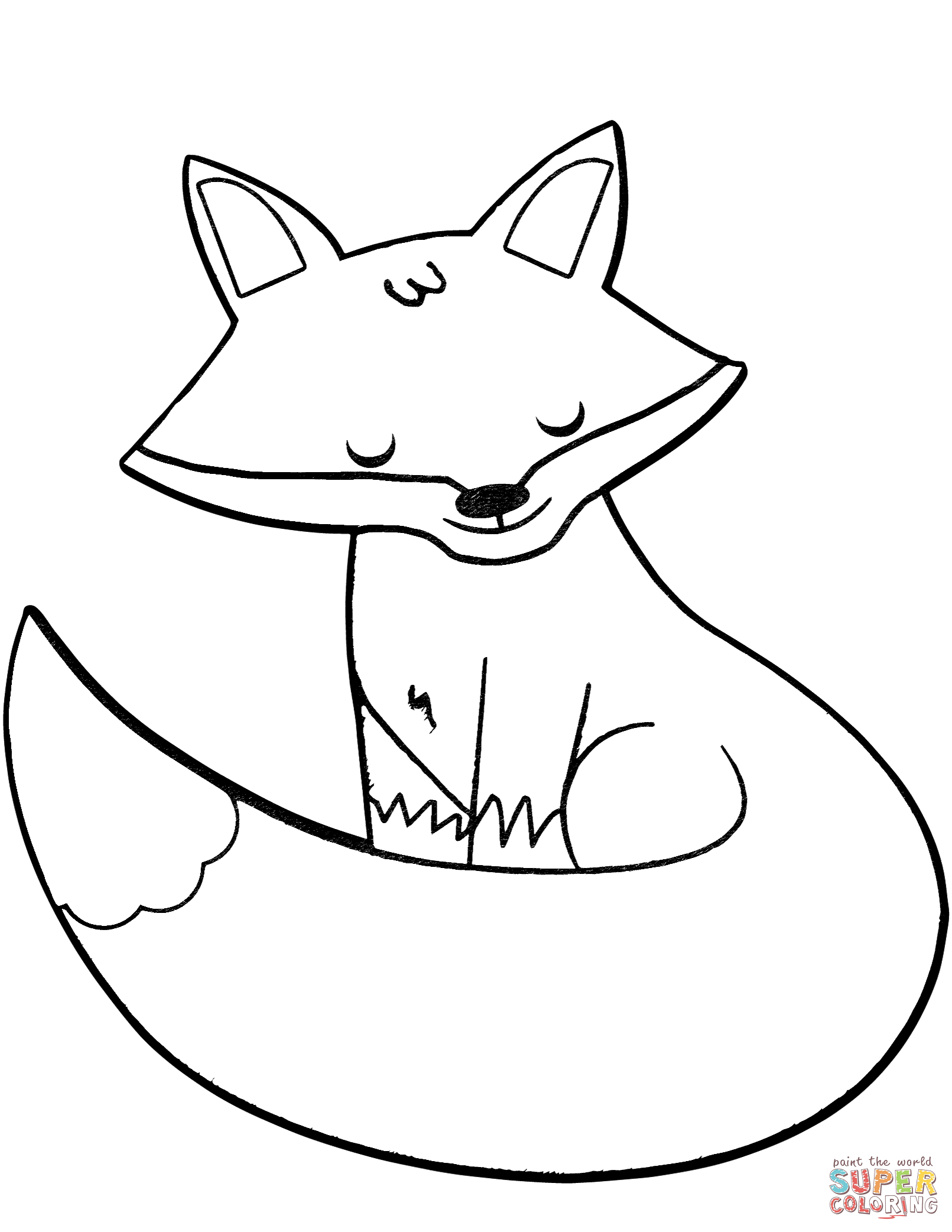 61+ Simple Fox Coloring Pages Printable