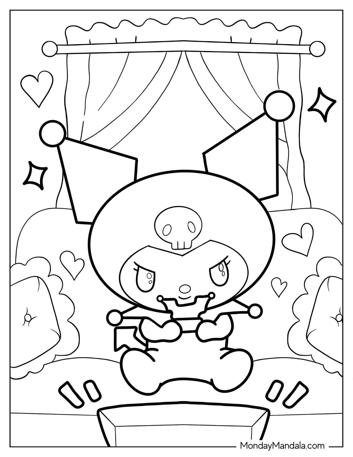 63+ Realistic Kuromi Coloring Pages Printable