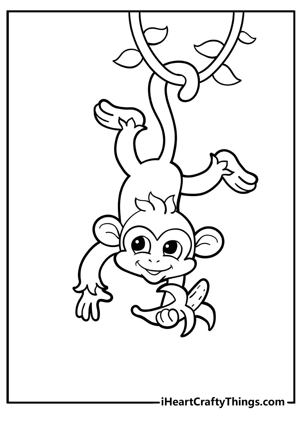 35+ Aesthetic Monkey Coloring Pages to Print