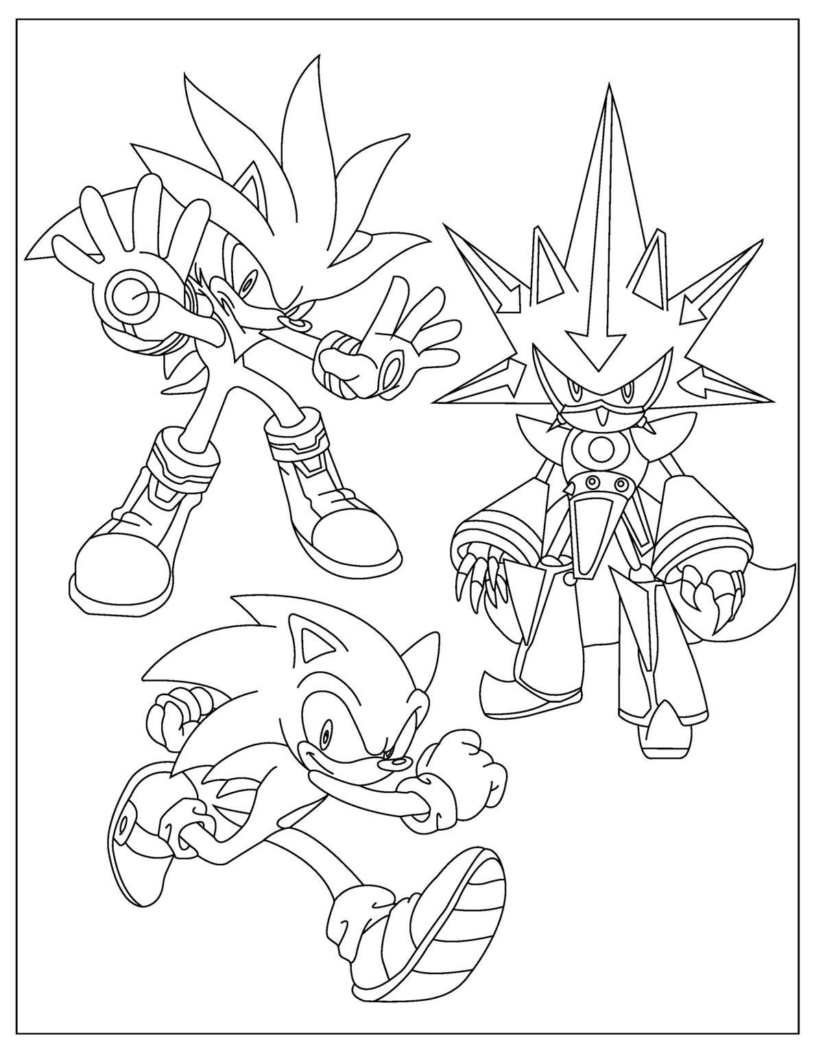 71+ Simple Sonic Coloring Pages Printable