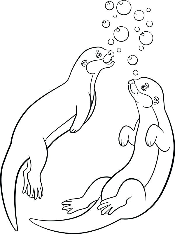 73+ Cute Otter Coloring Pages Printable