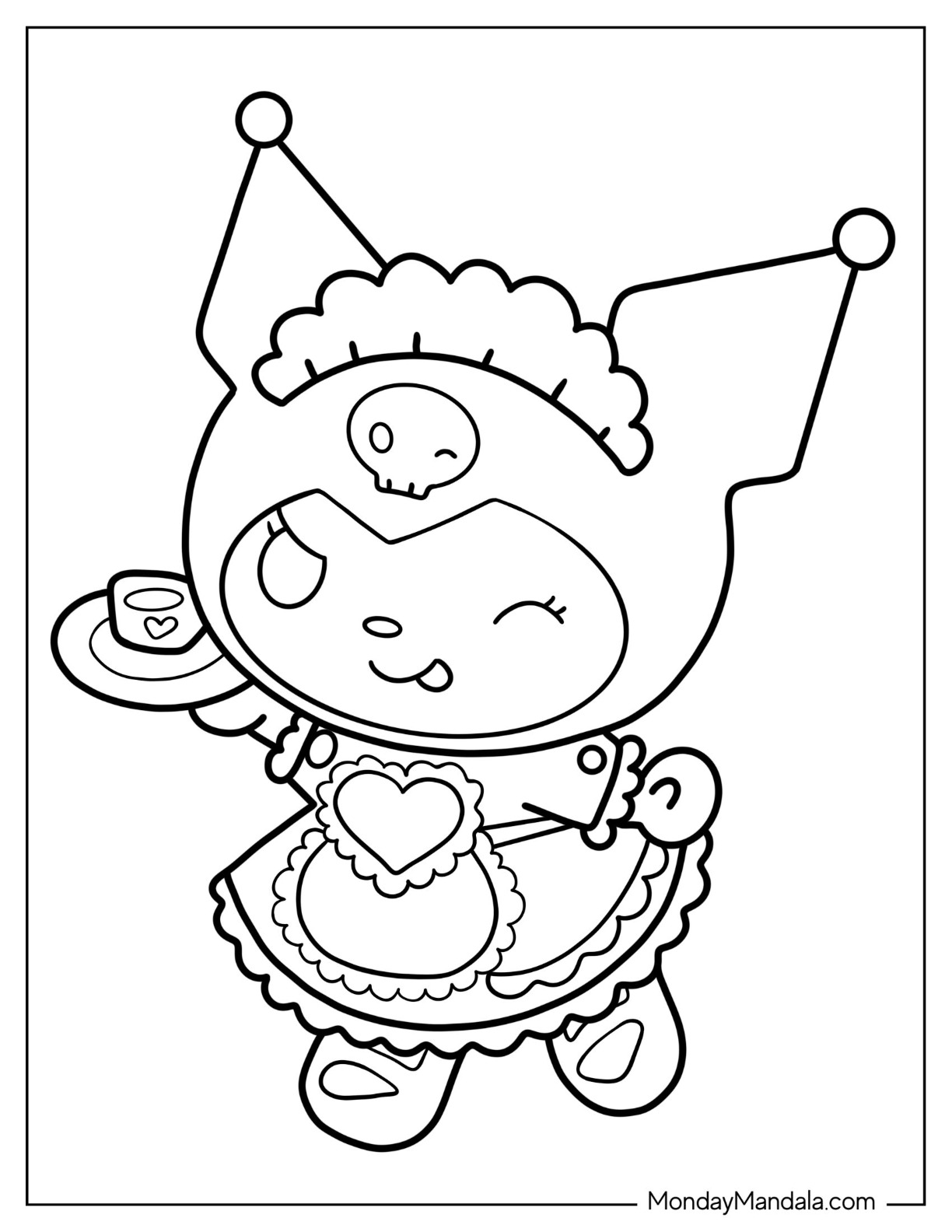 75+ Trendy Kuromi Coloring Pages Printable