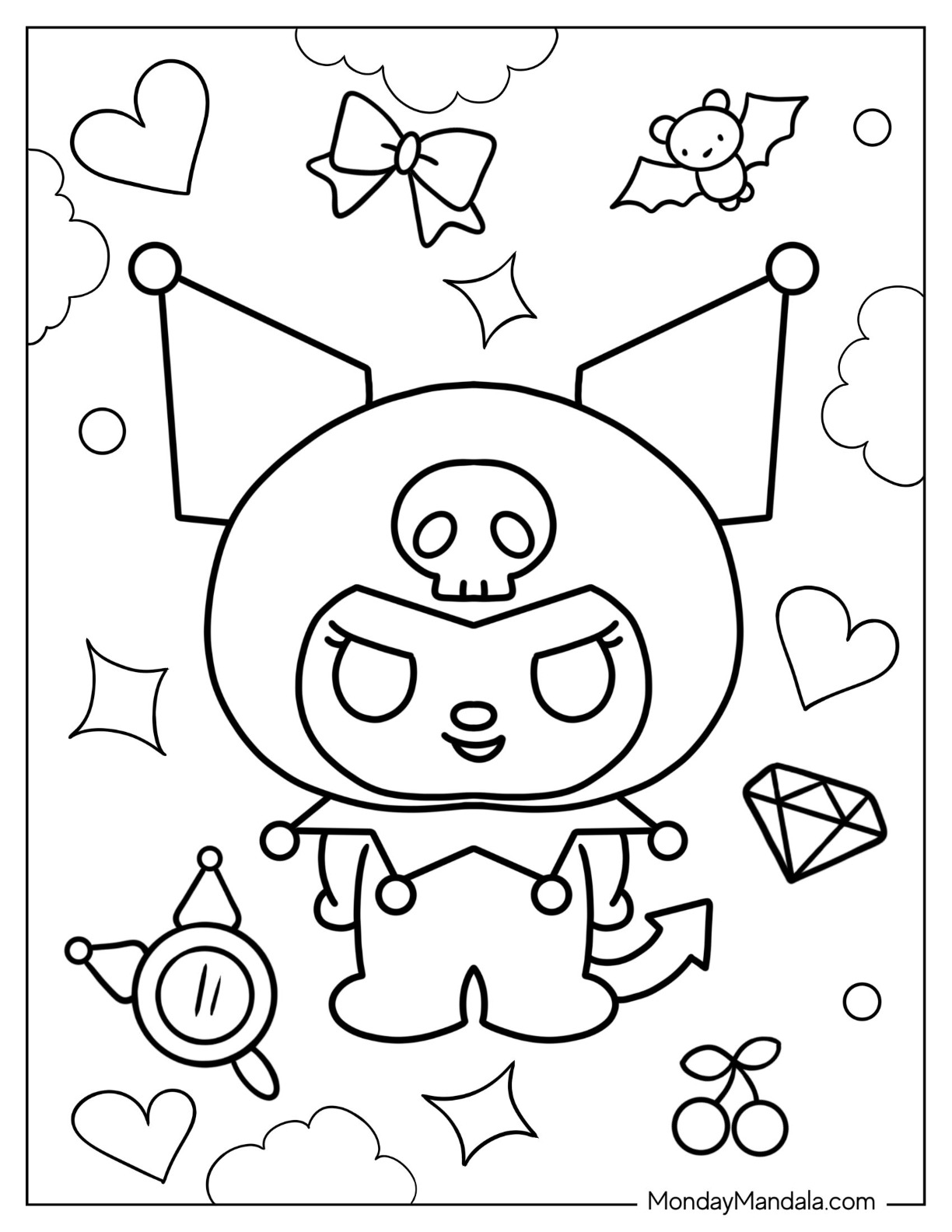 75+ Ultimate Kuromi Coloring Pages Printable